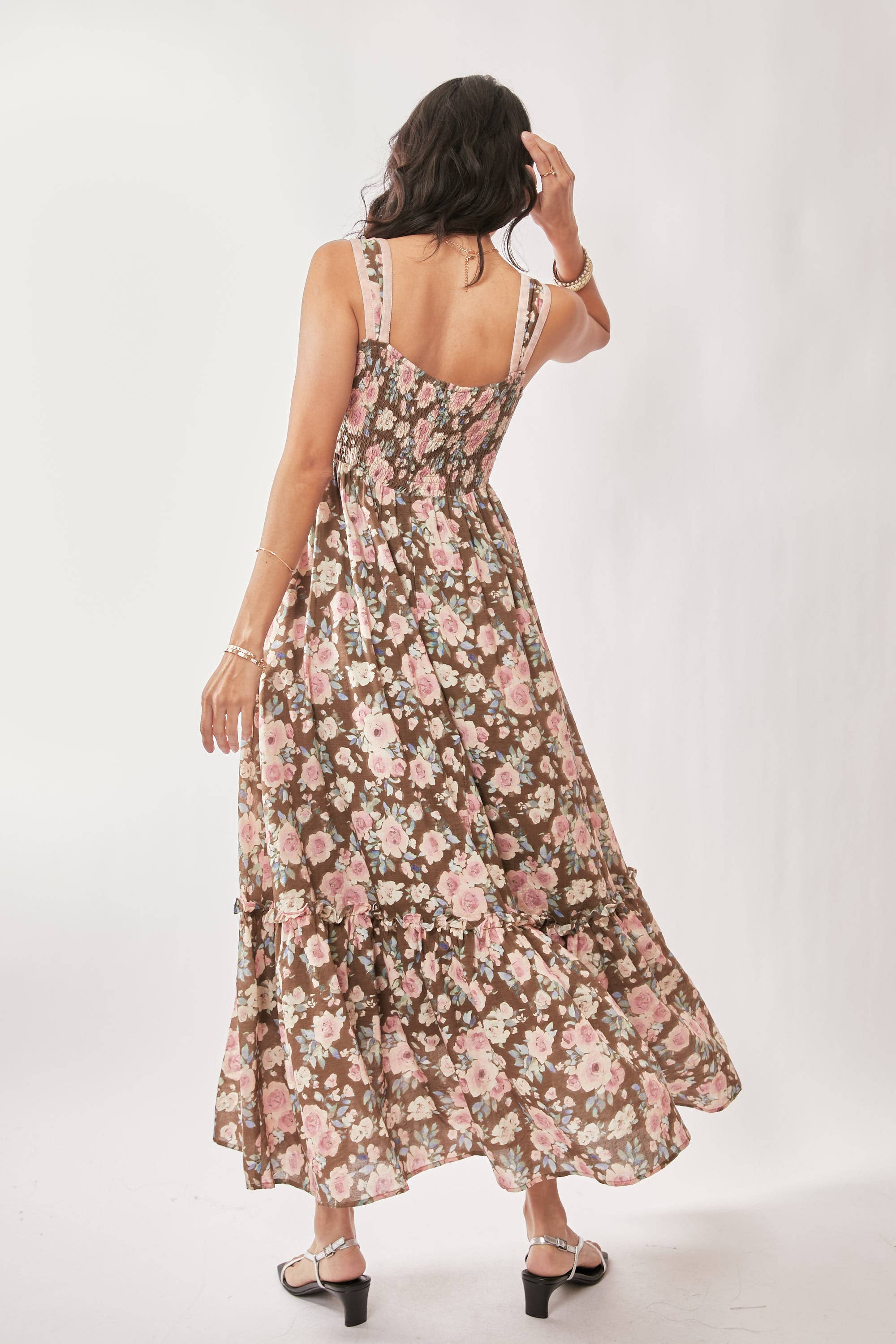 Amelie Mocha Rose Floral Dress - Image 10