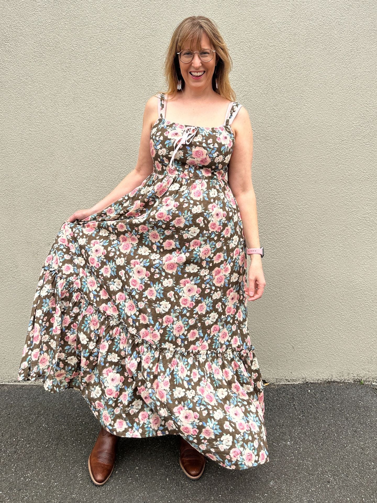 Amelie Mocha Rose Floral Dress - Image 14