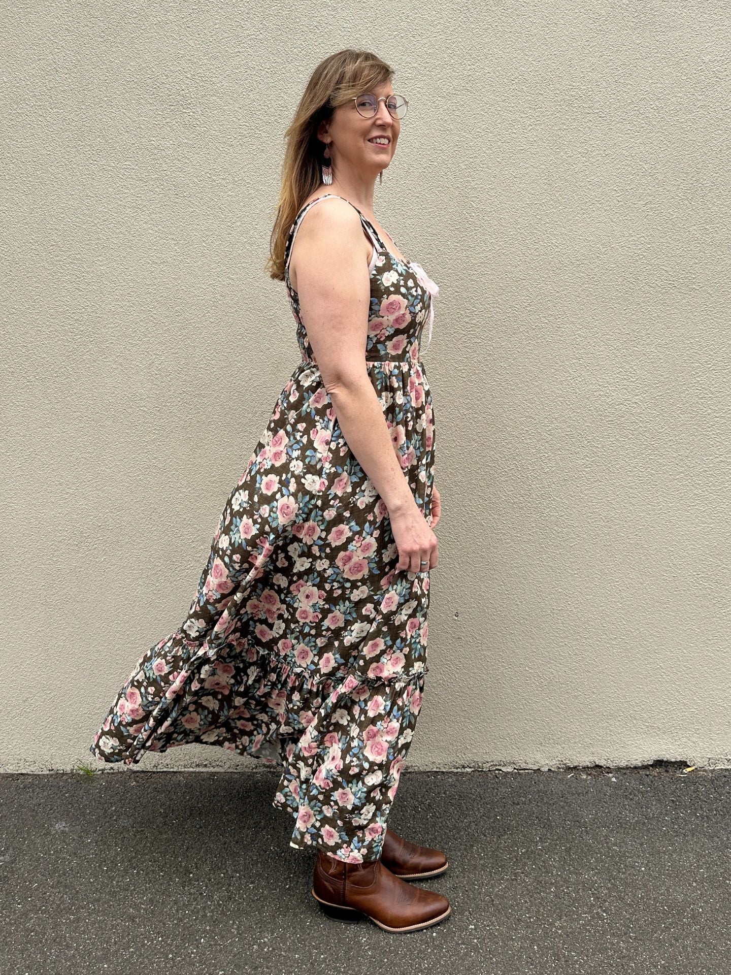 Amelie Mocha Rose Floral Dress - Image 15