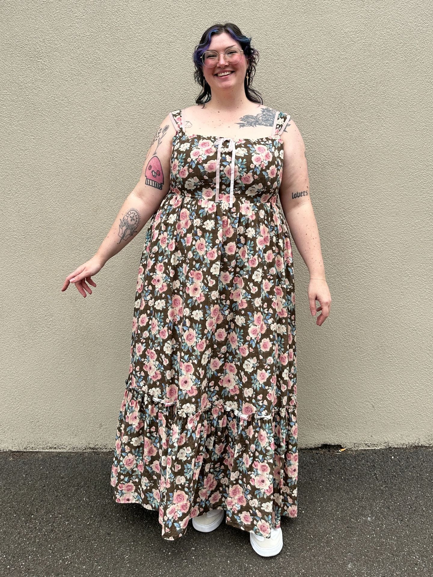 Amelie Mocha Rose Floral Dress - Image 4