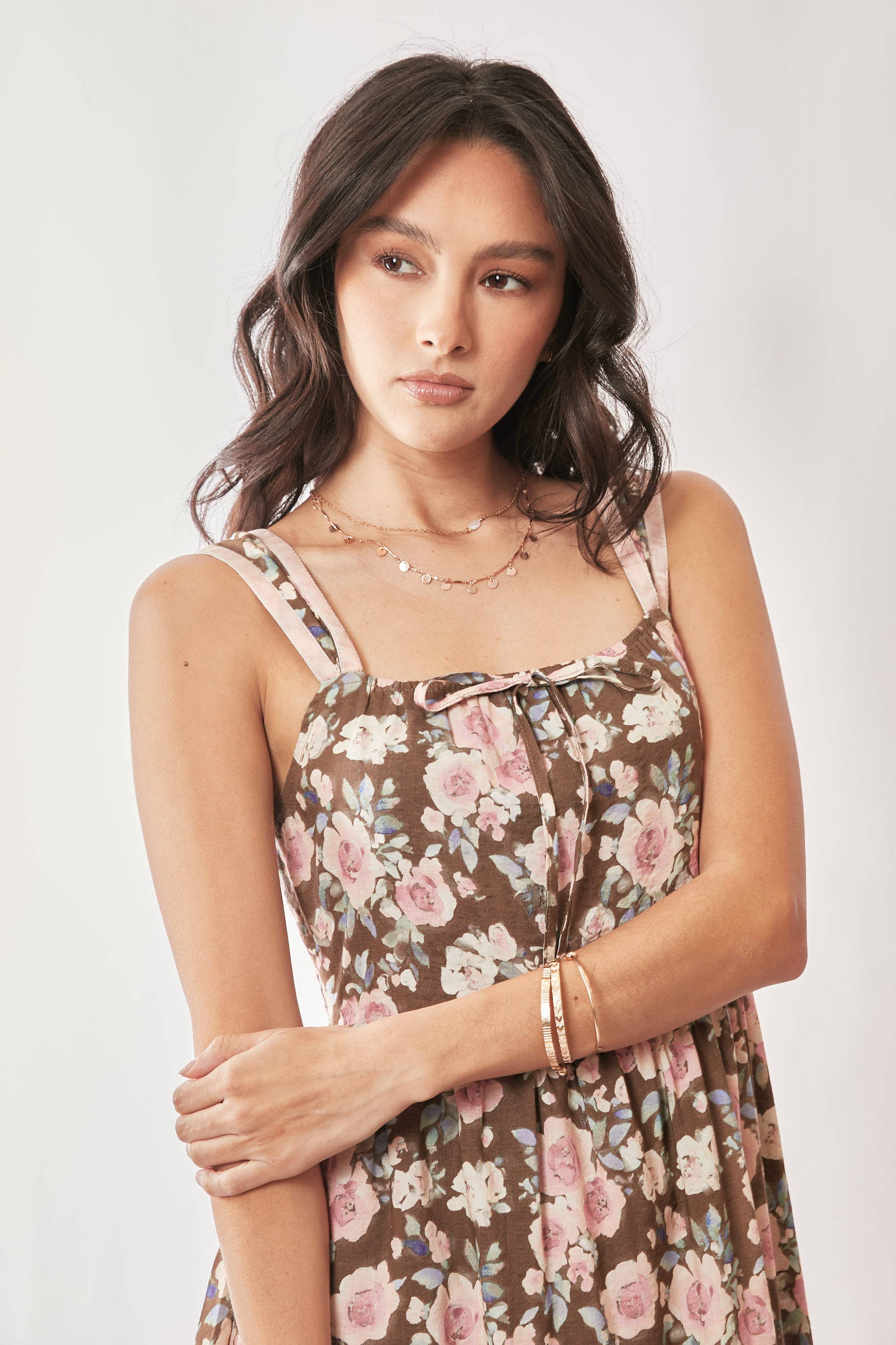 Amelie Mocha Rose Floral Dress - Image 5