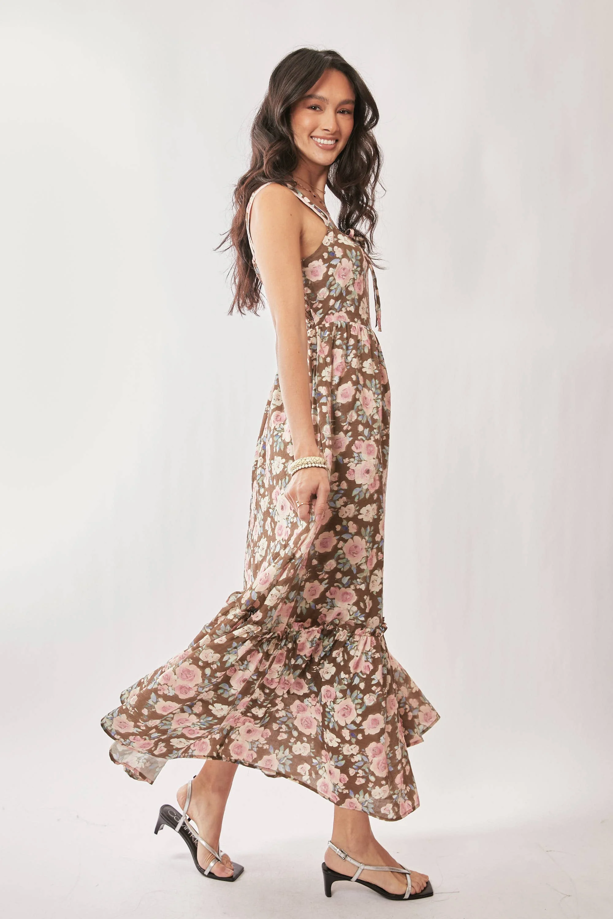 Amelie Mocha Rose Floral Dress - Image 8