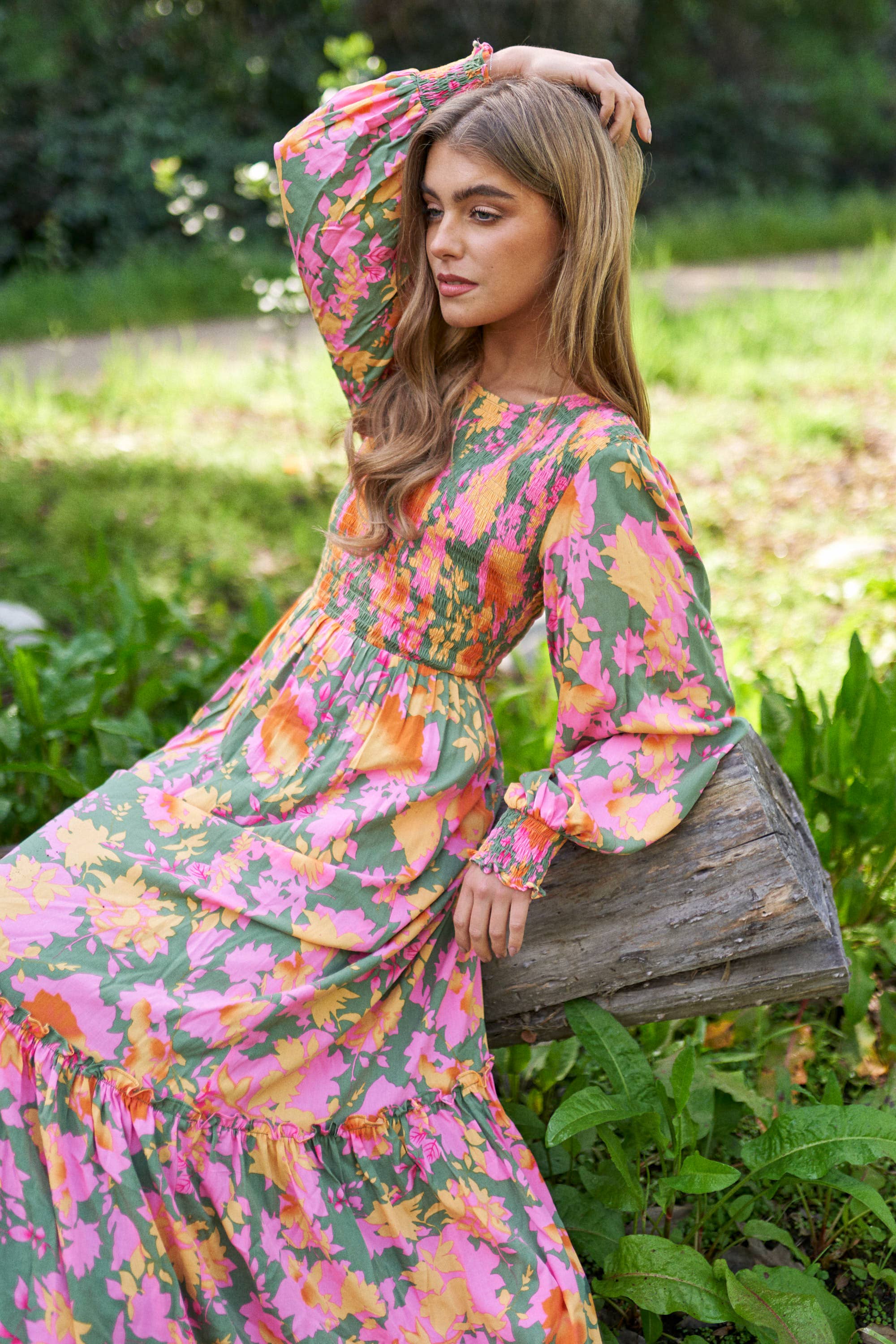 Ashleigh Smocked Bodice Maxi Dress - Image 9