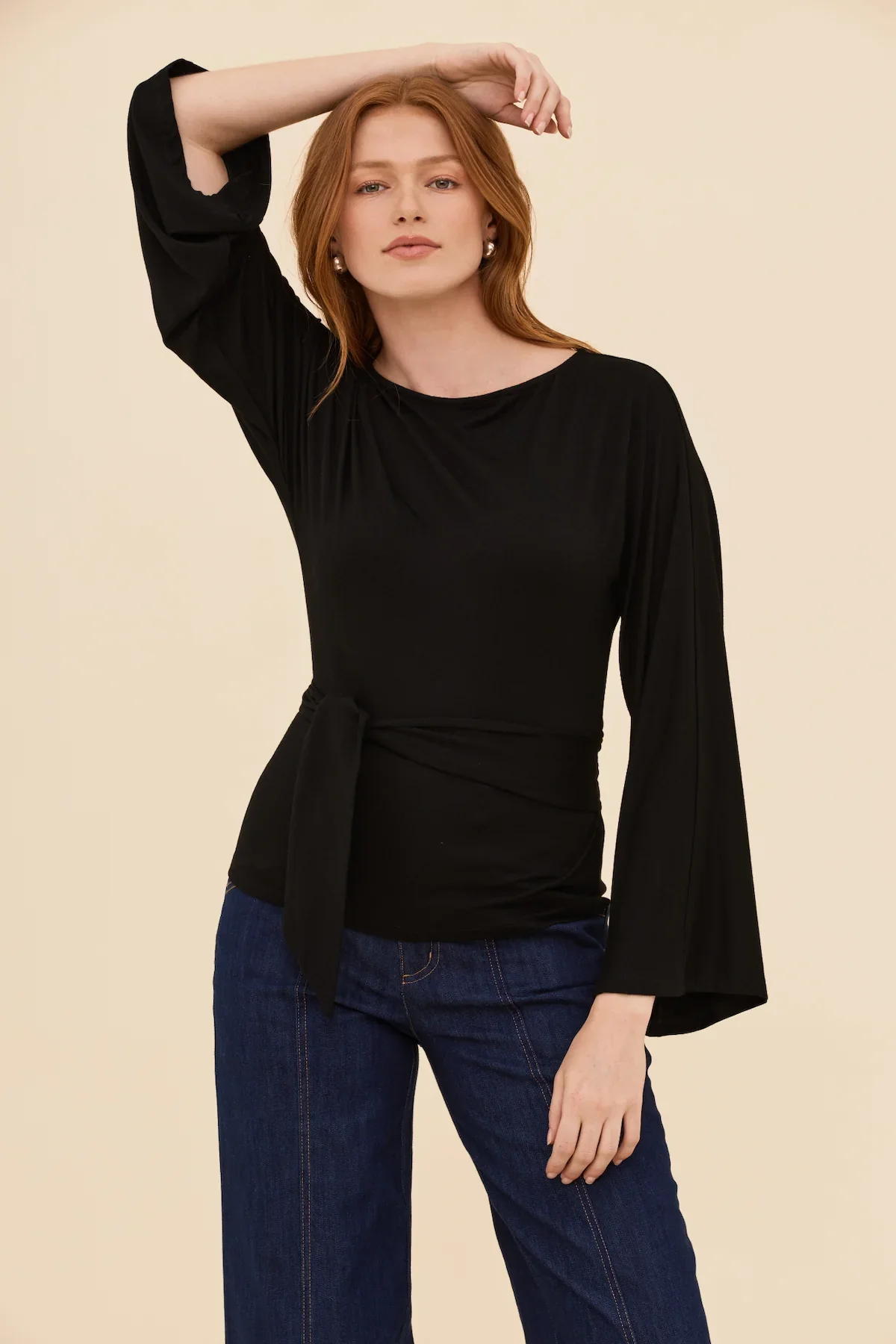Black Tie Waist Top - Image 10