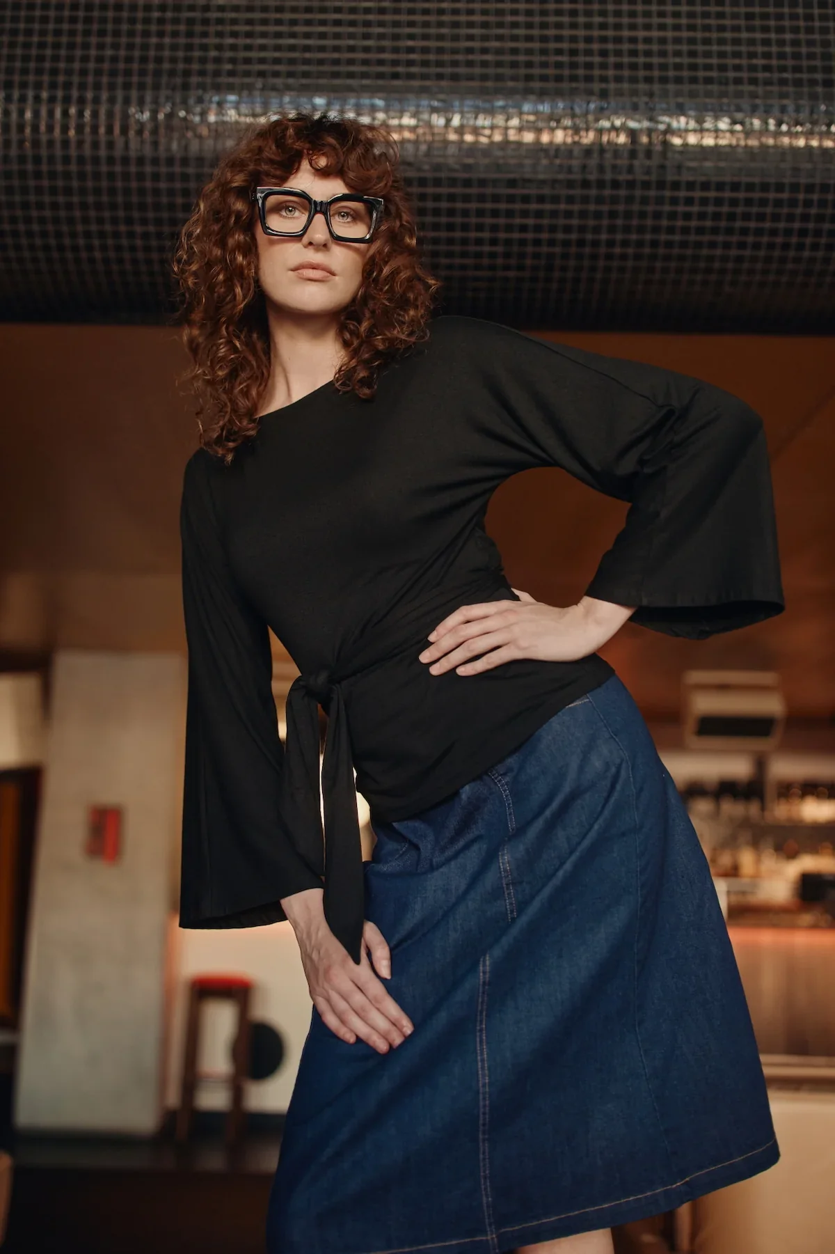 Black Tie Waist Top - Image 11
