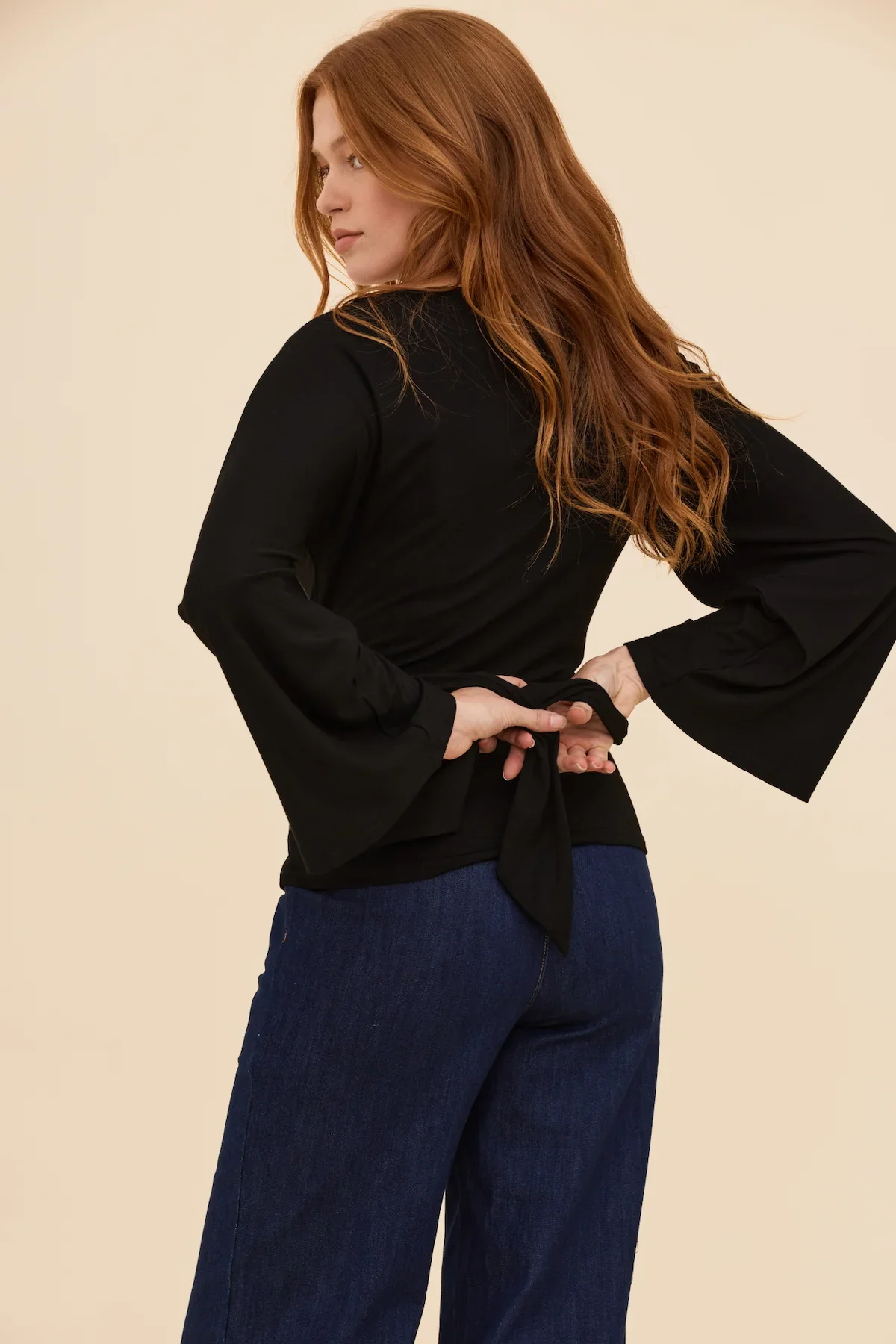Black Tie Waist Top - Image 4