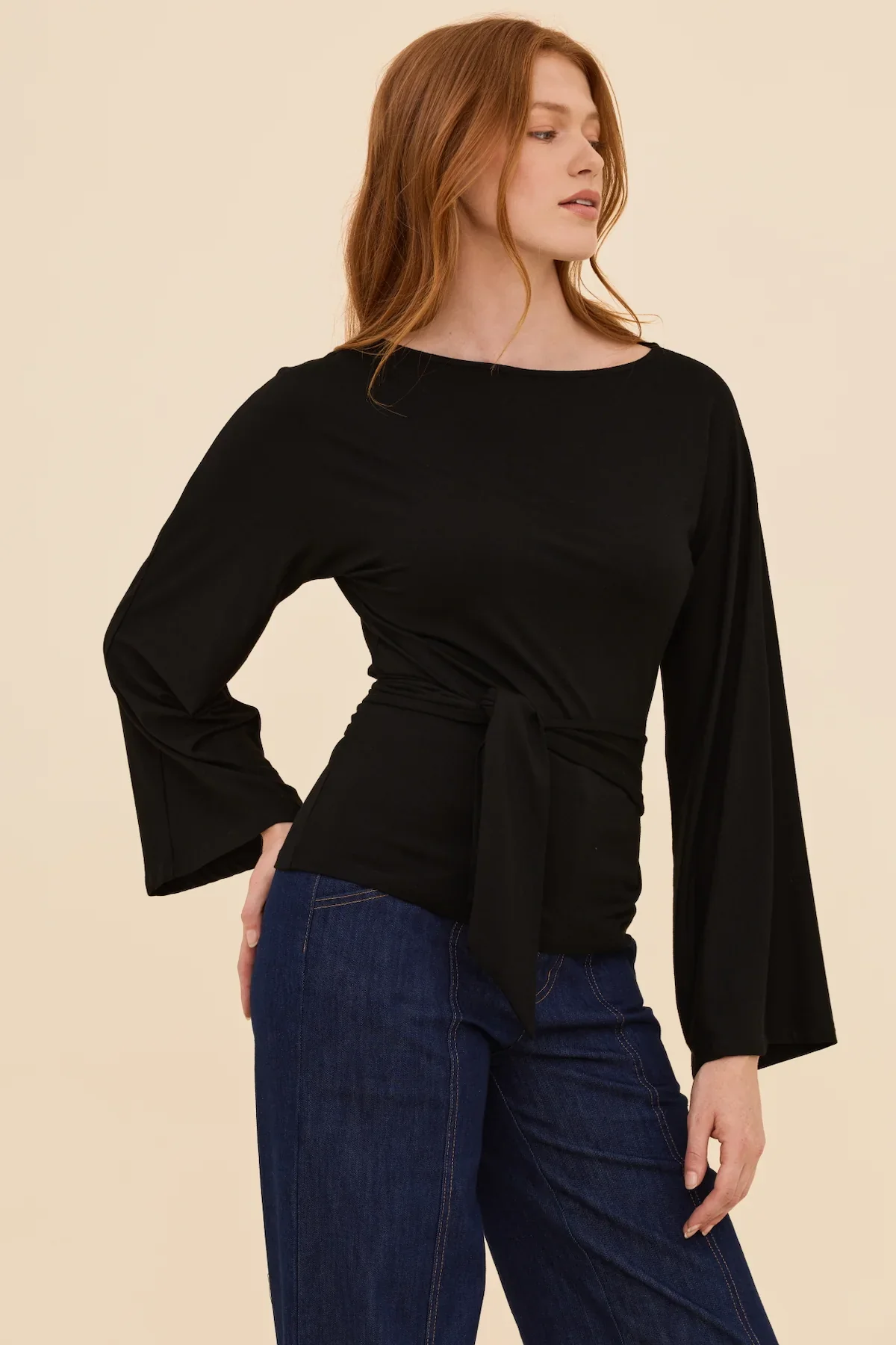 Black Tie Waist Top - Image 6