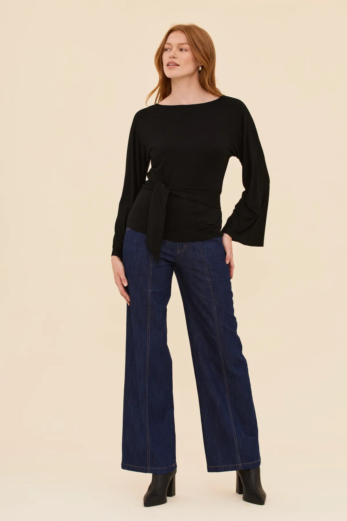 Black Tie Waist Top - Image 9