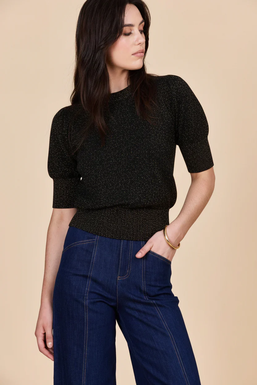 Black with Bronze Lurex Knit Jumper - Image 10