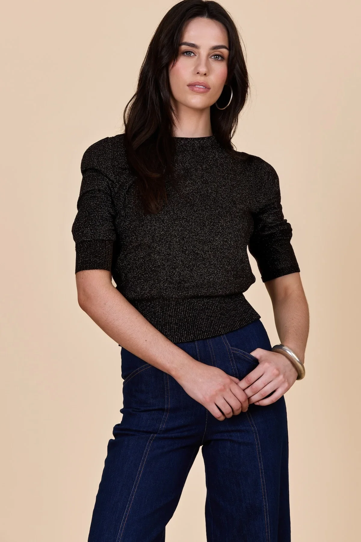 Black with Bronze Lurex Knit Jumper - Image 11