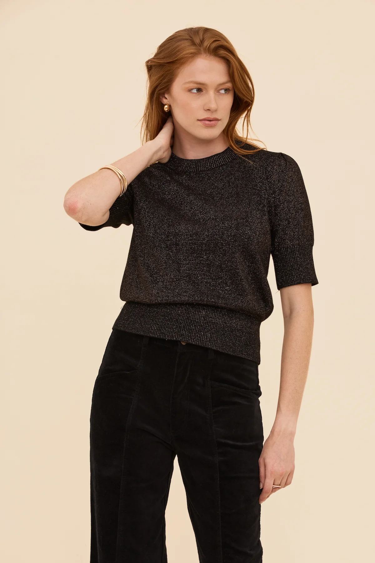 Black with Bronze Lurex Knit Jumper - Image 3