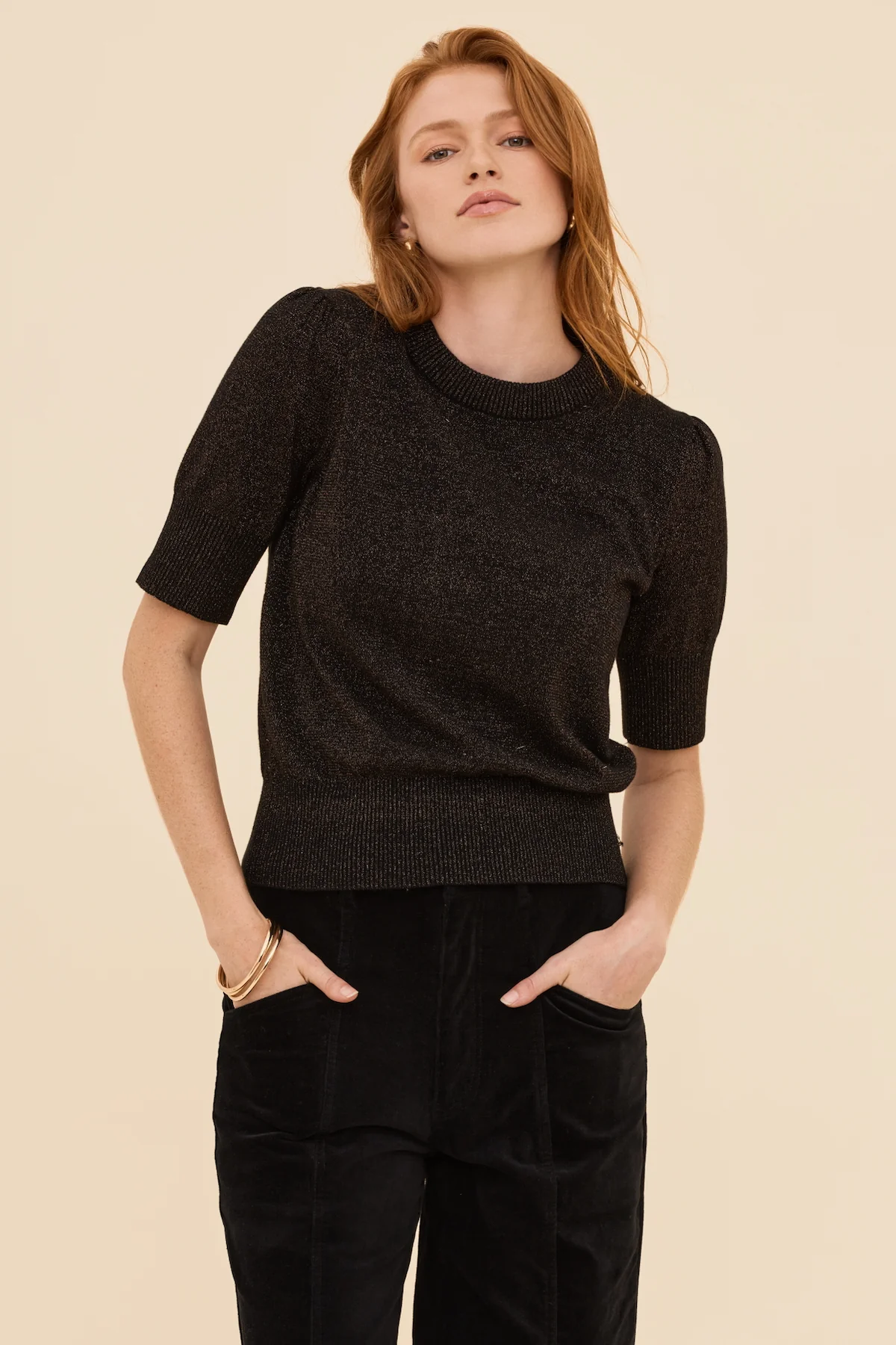 Black with Bronze Lurex Knit Jumper - Image 5