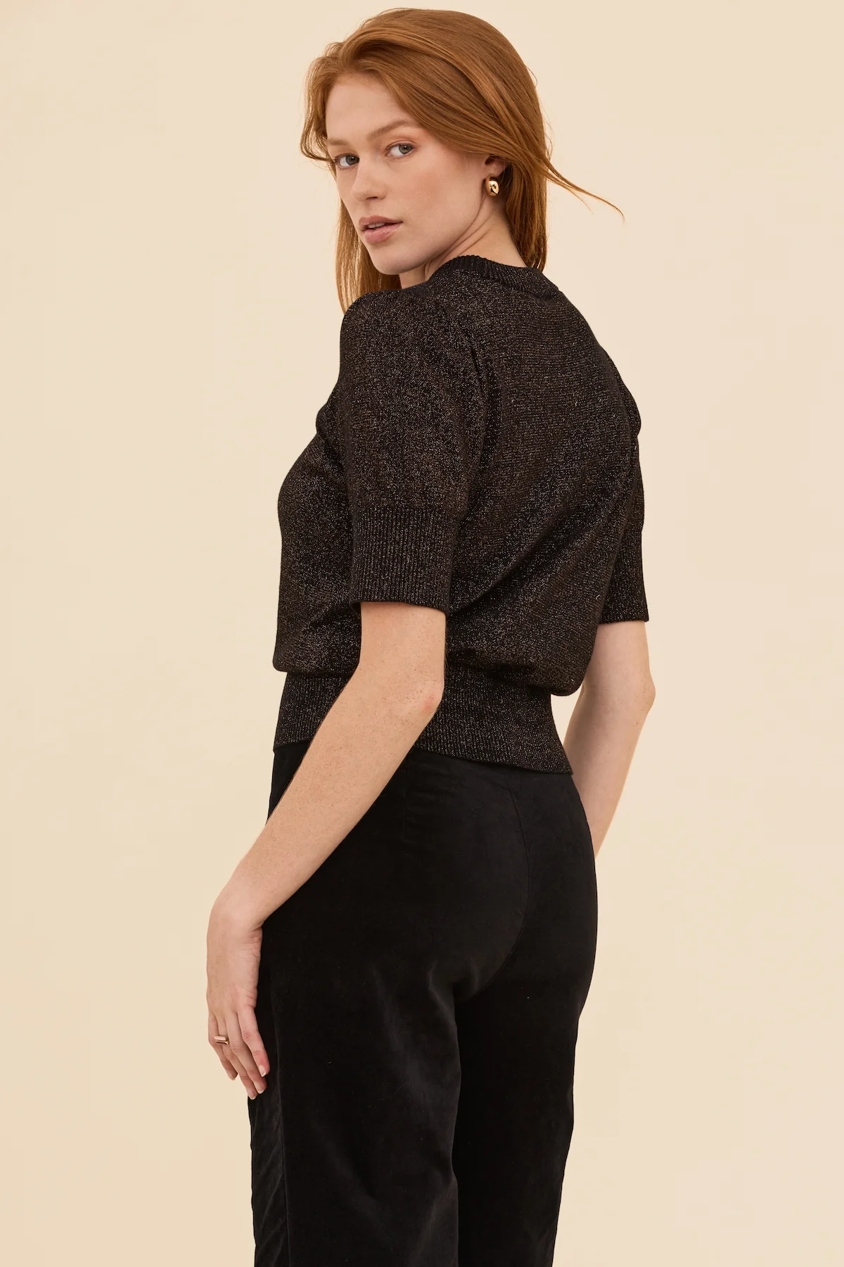 Black with Bronze Lurex Knit Jumper - Image 6