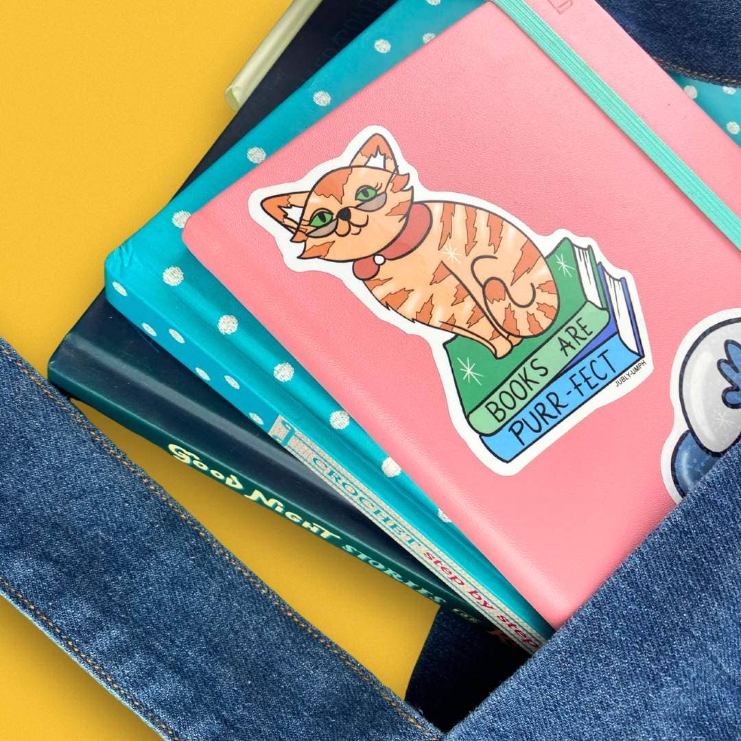 Books Are Purr-Fect Sticker - Image 3