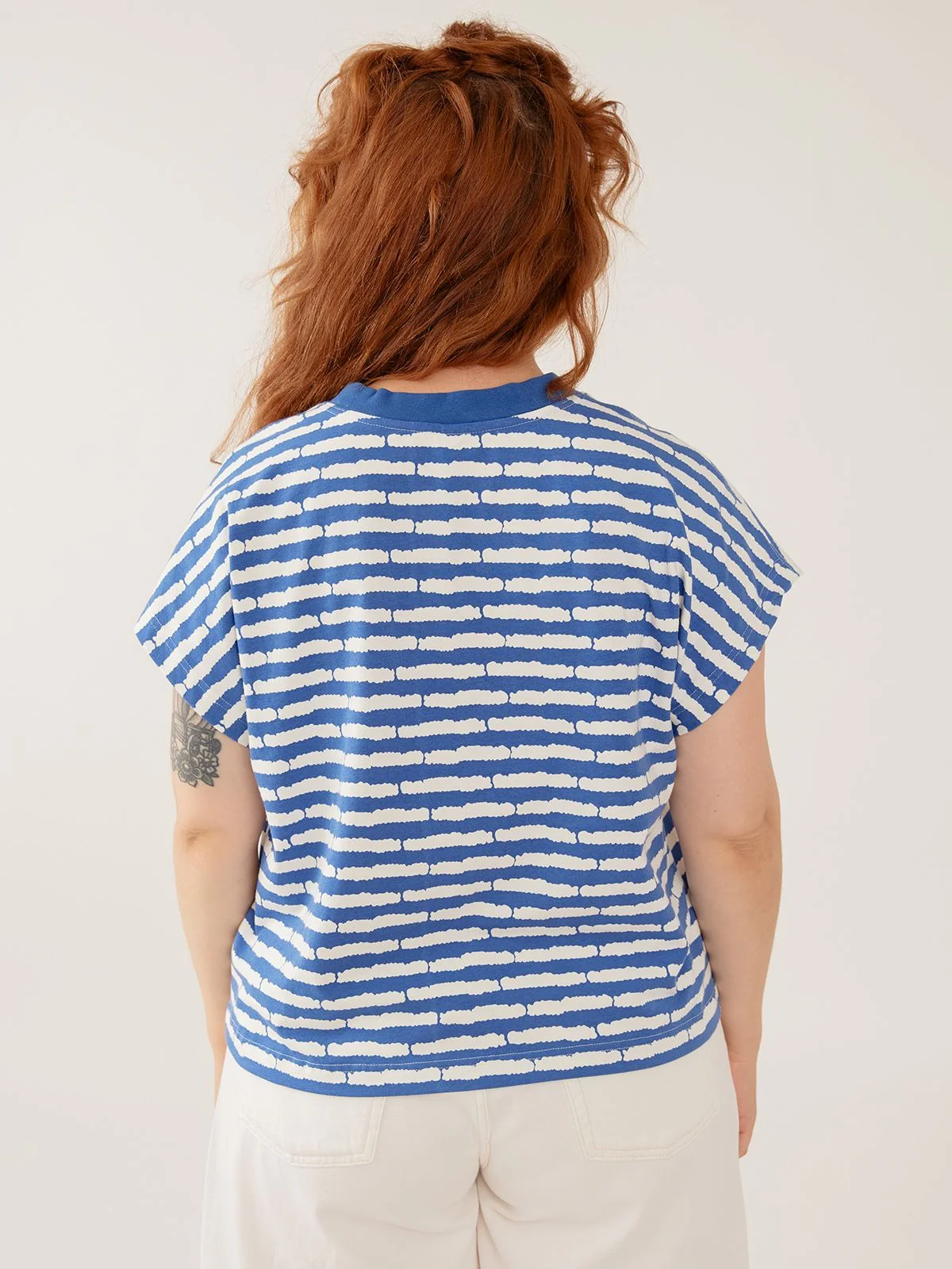 Caitlin Top - Cobalt Split Stripe - Image 3