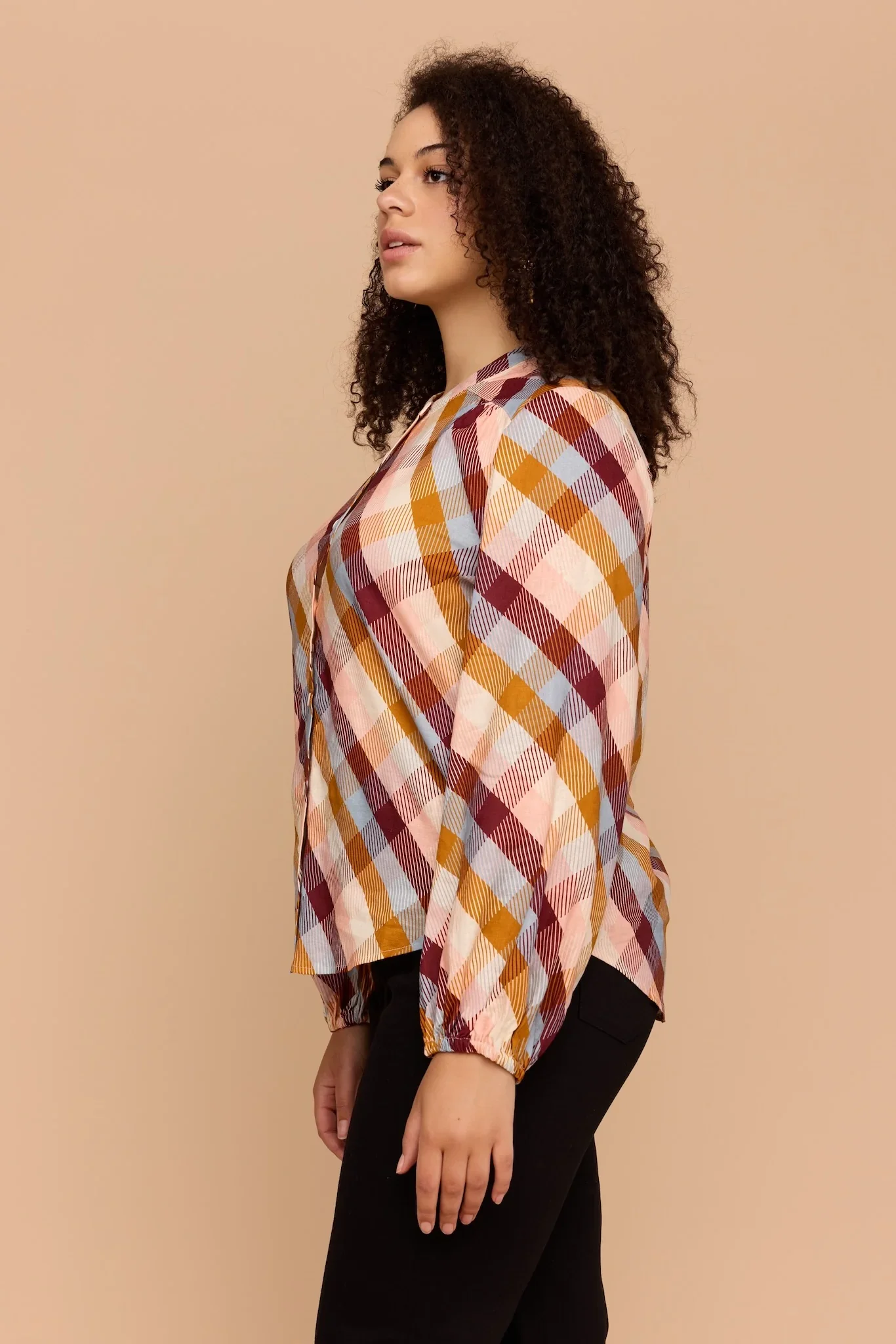 Checkered Love - Bell Sleeve Shirt - Image 3