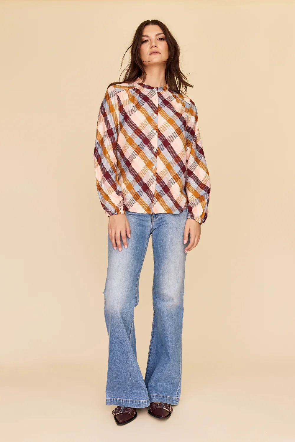 Checkered Love - Bell Sleeve Shirt - Image 4