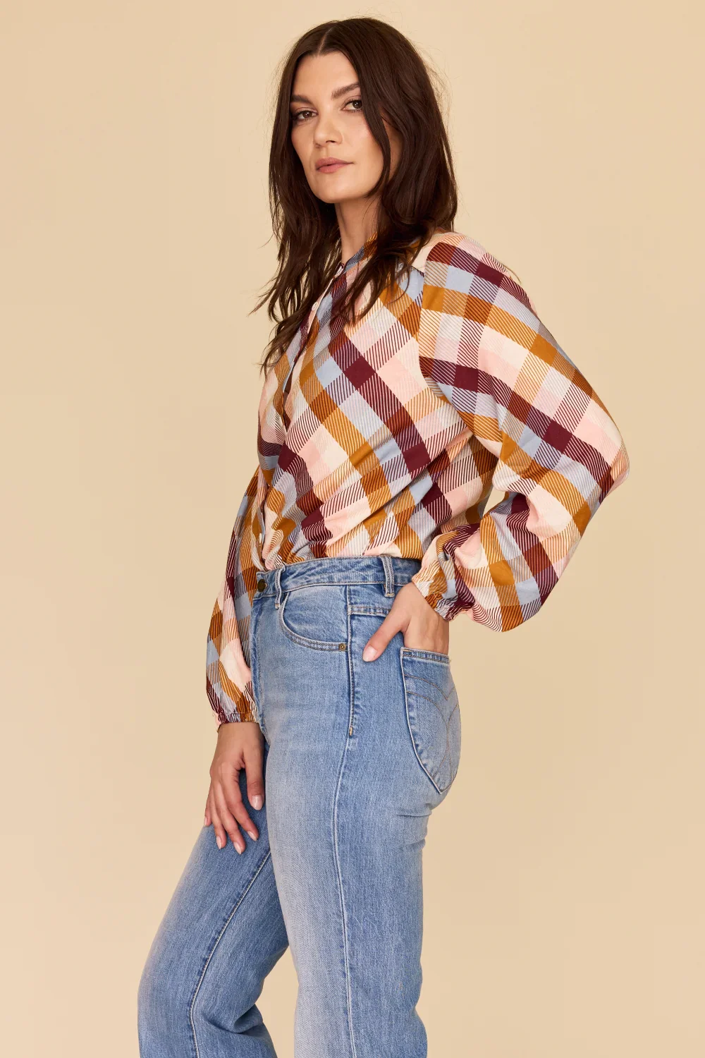 Checkered Love - Bell Sleeve Shirt - Image 6