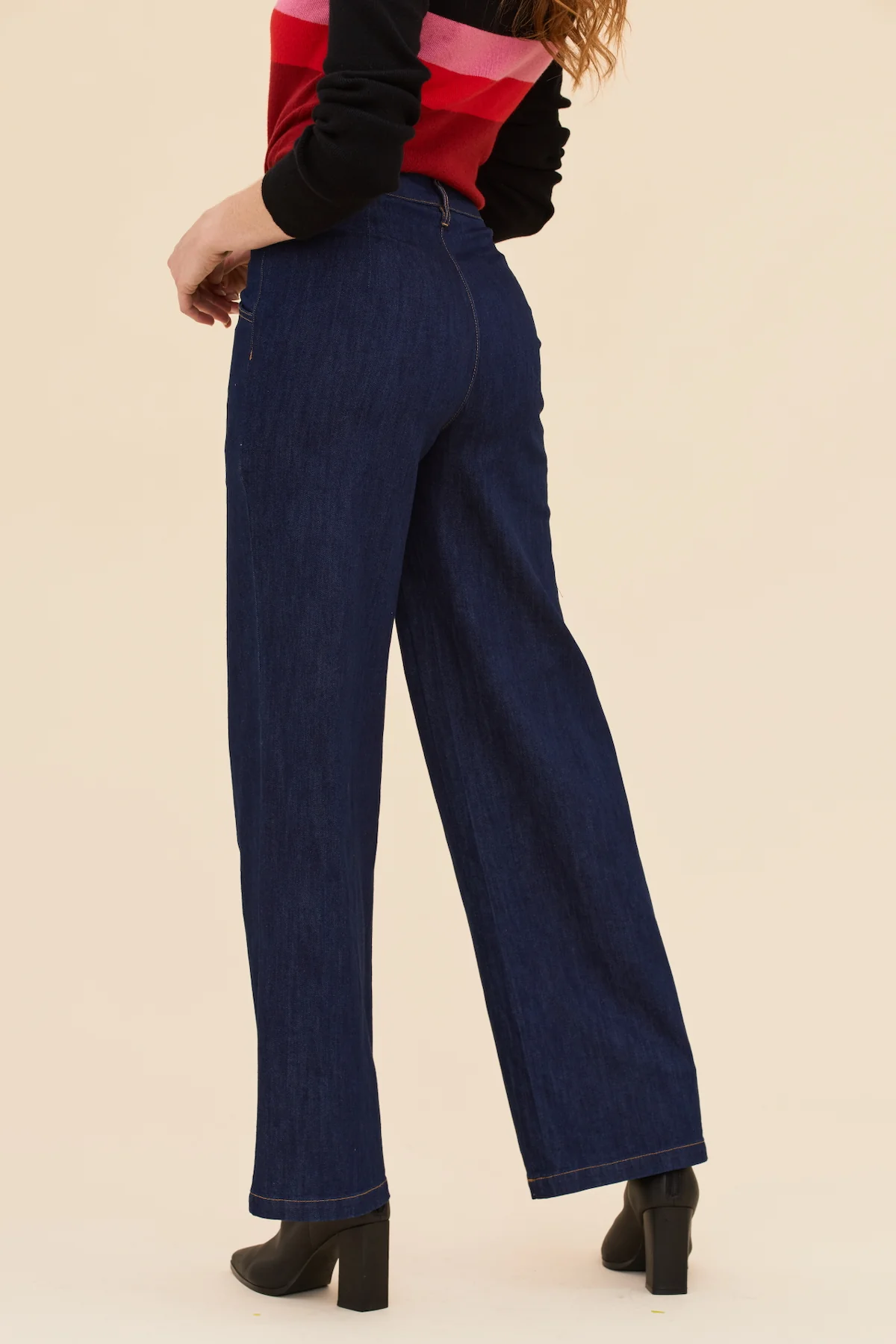 Denim High Waisted Pants - Dark Indigo - Image 18