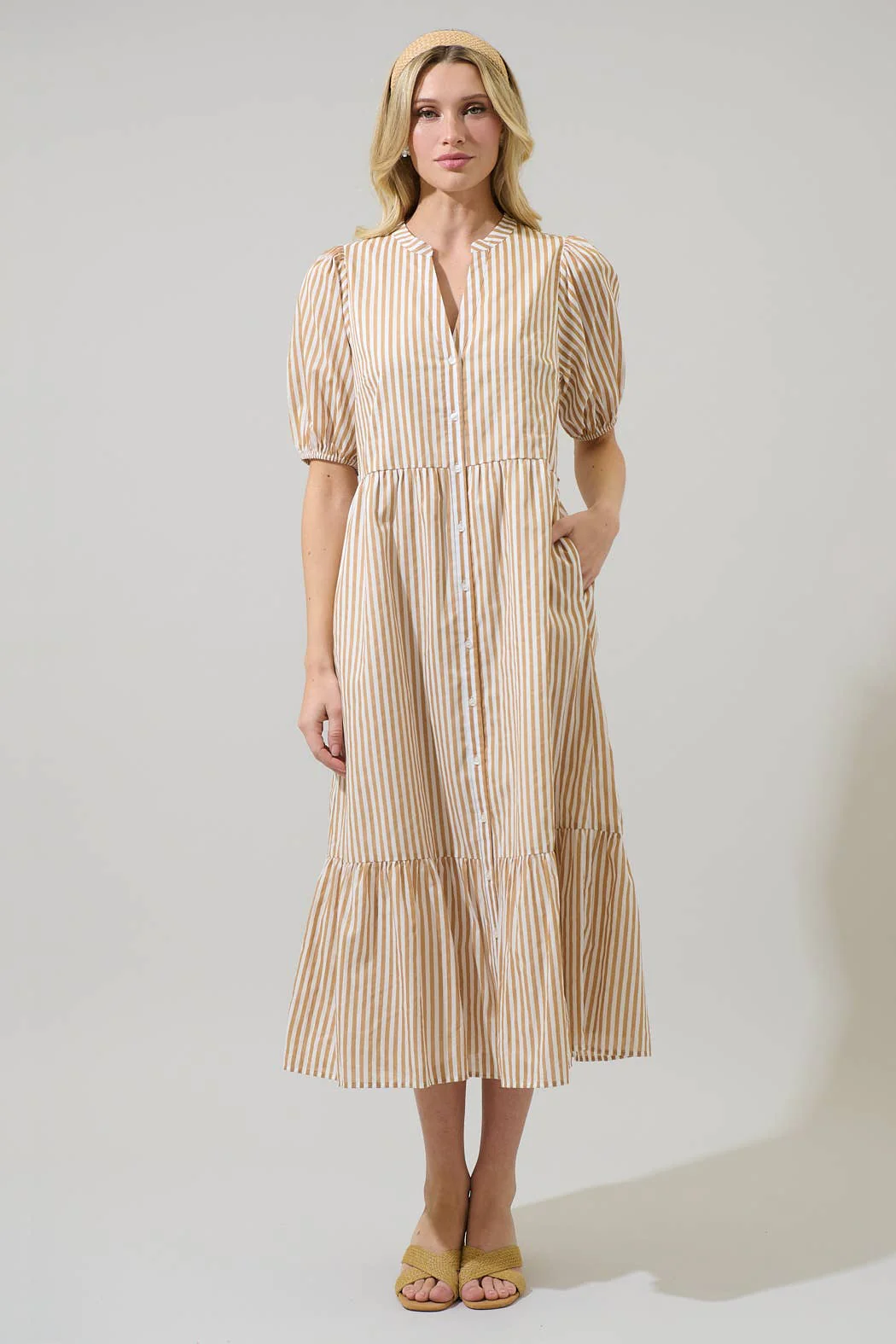 Dream State Beth Button Down Midi Dress - Image 7