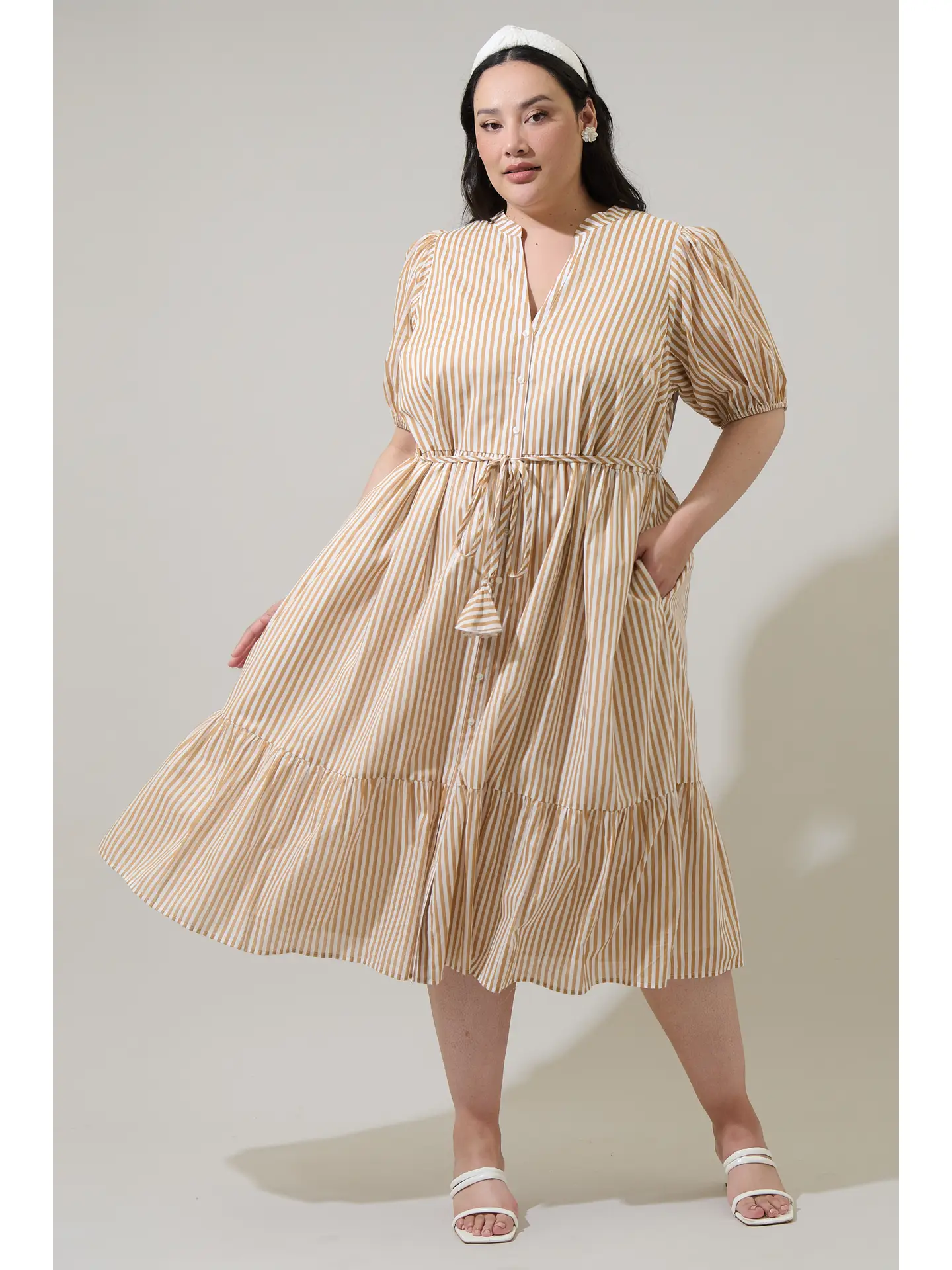 Dream State Beth Button Down Midi Dress - Image 8