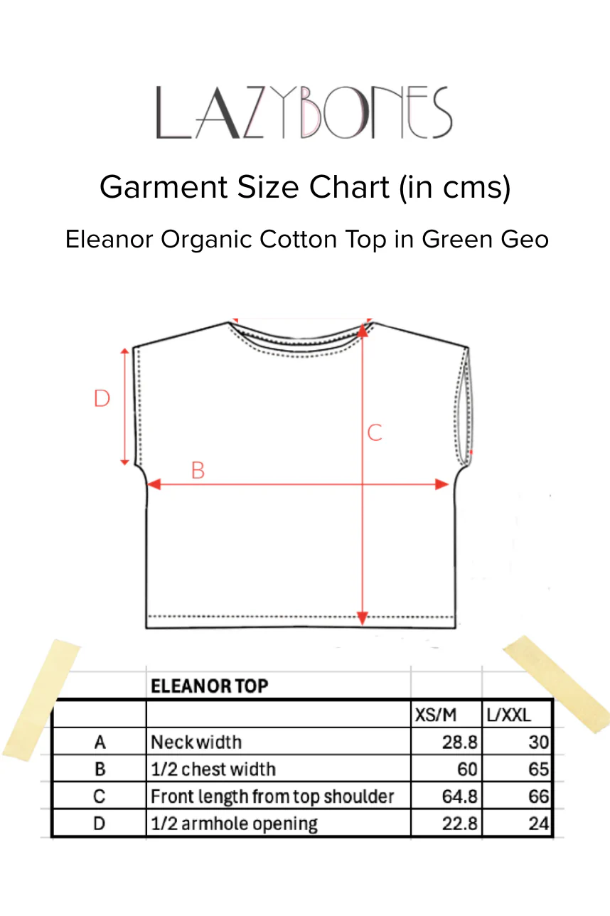 Eleanor Organic Cotton Top in Green Geo - Image 7