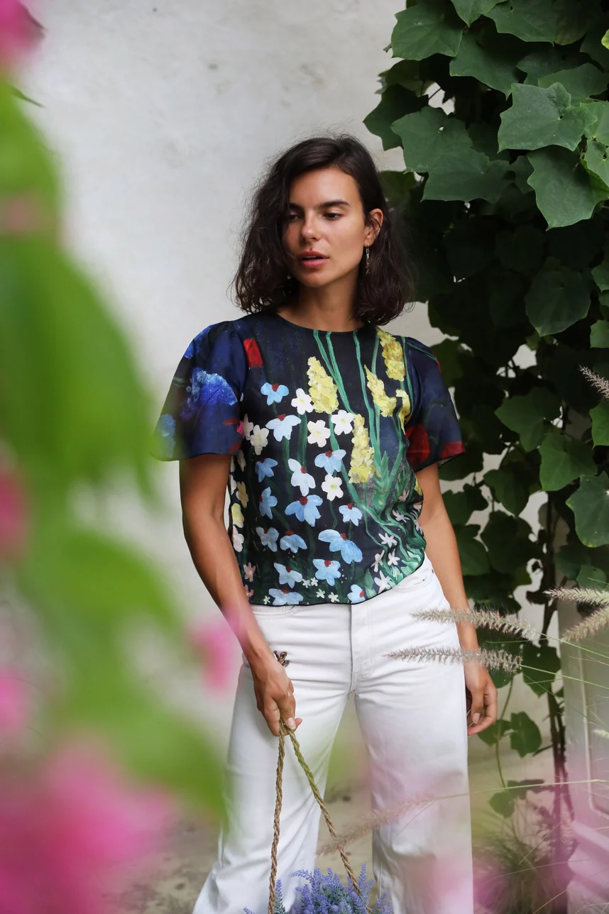 Flora Blouse - Navy - Image 10