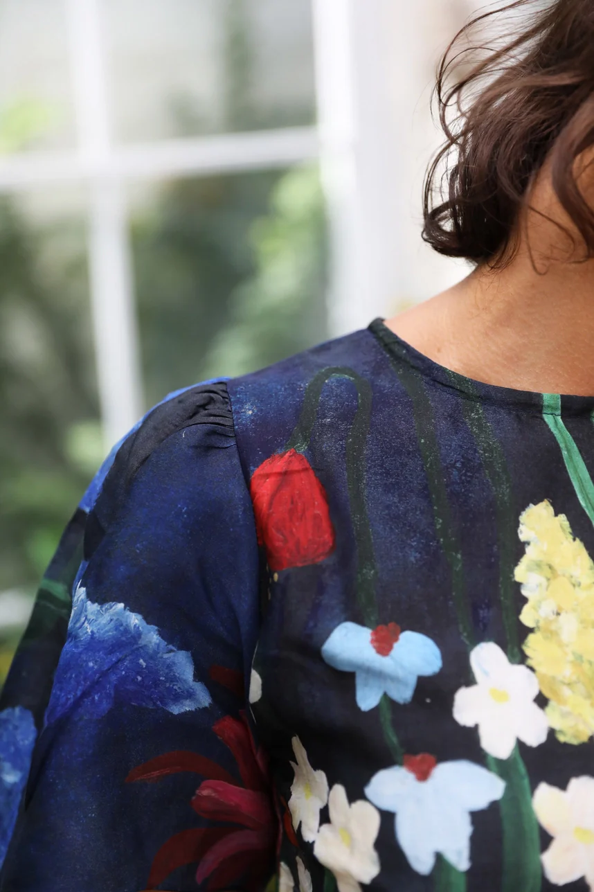 Flora Blouse - Navy - Image 7