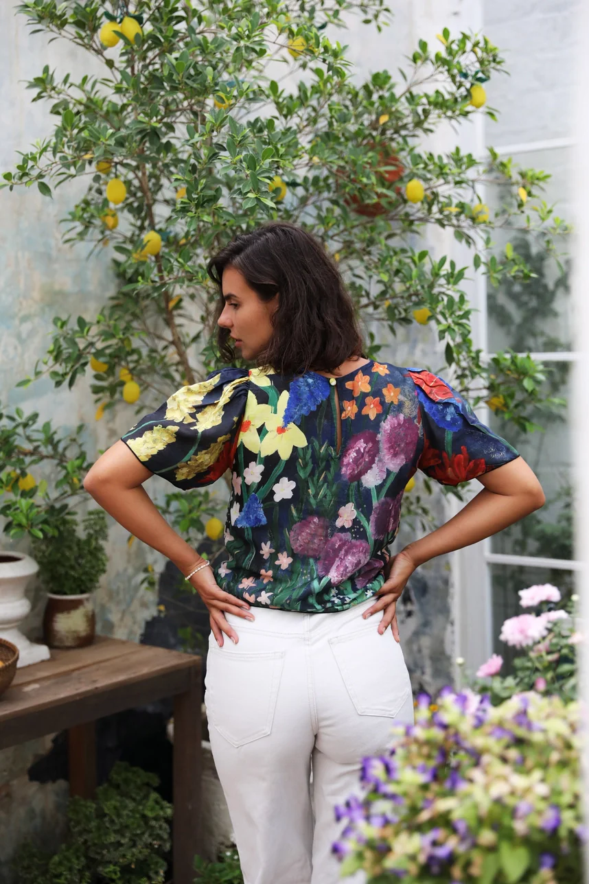 Flora Blouse - Navy - Image 8