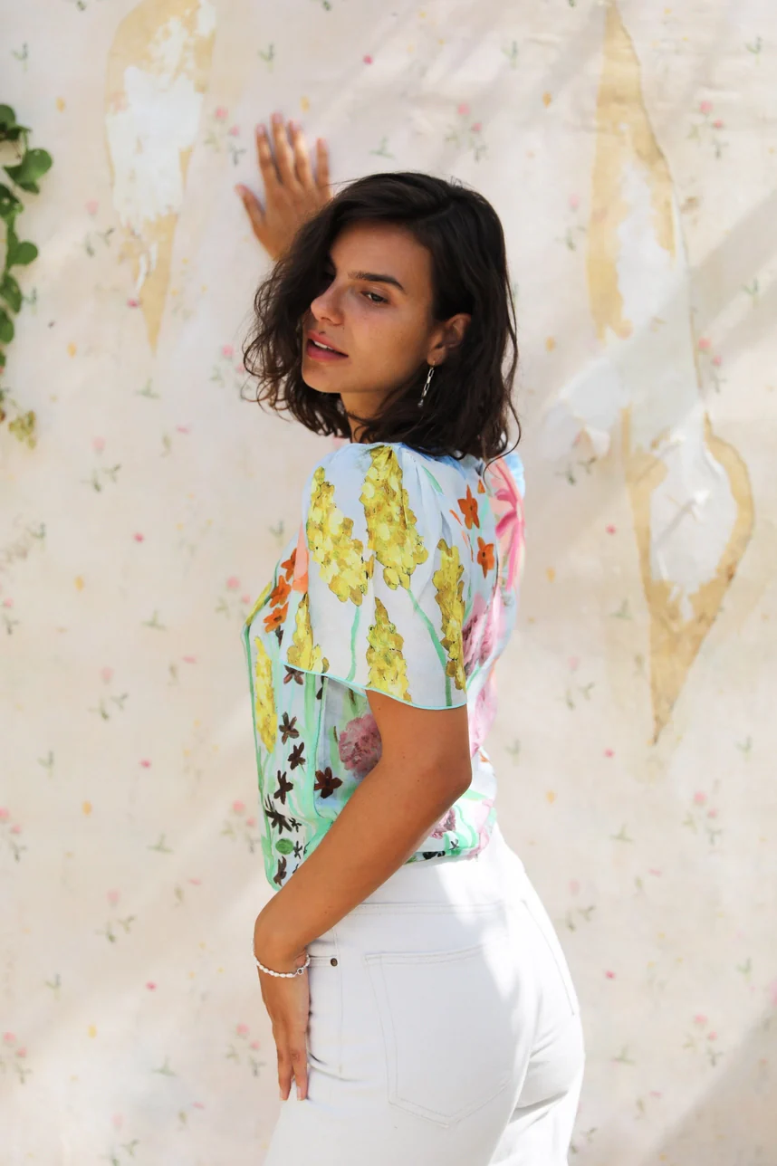 Flora Blouse - Sky - Image 5