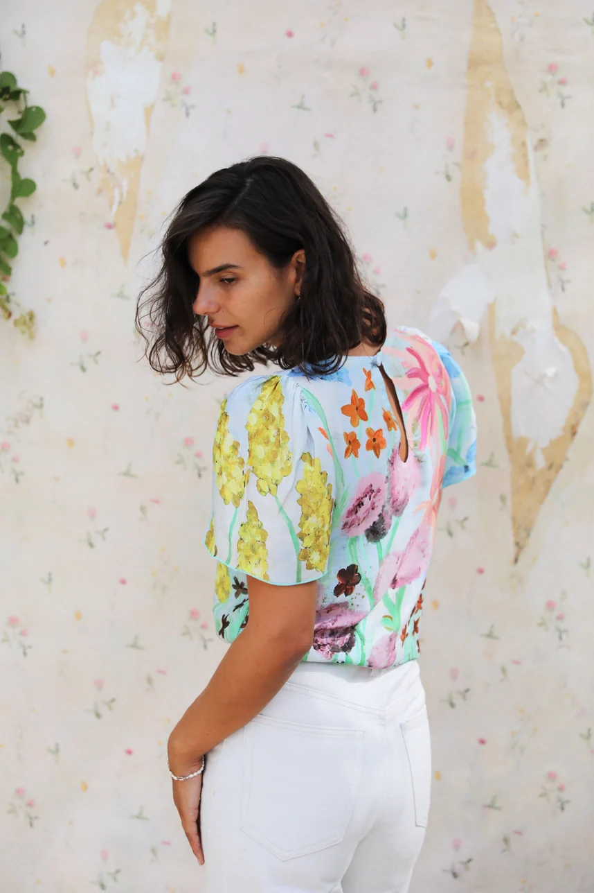 Flora Blouse - Sky - Image 6