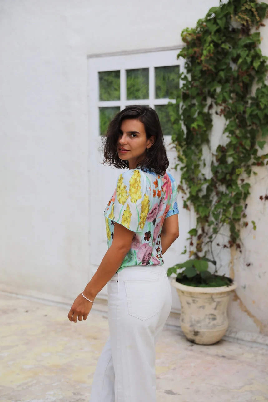 Flora Blouse - Sky - Image 7