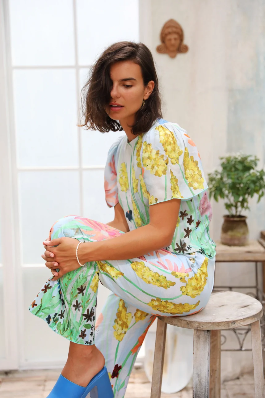 Flora Blouse - Sky - Image 8