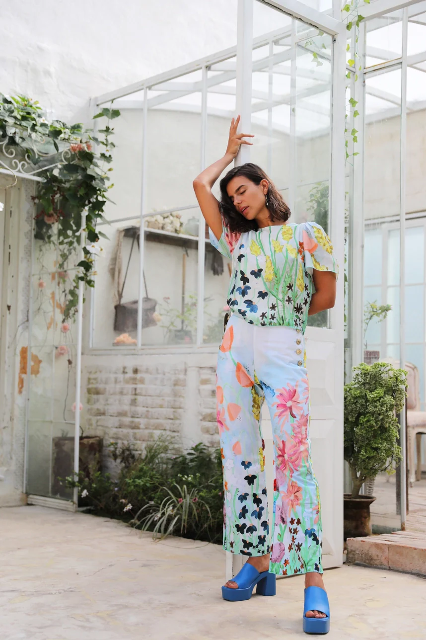 Flora Blouse - Sky - Image 9