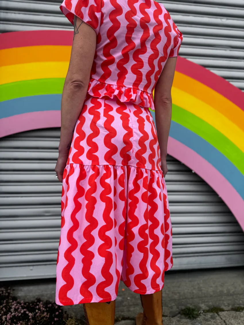 Gail Skirt - Pink Squiggle - Image 3