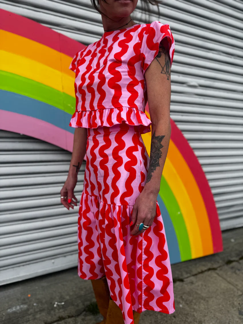 Gail Skirt - Pink Squiggle - Image 5