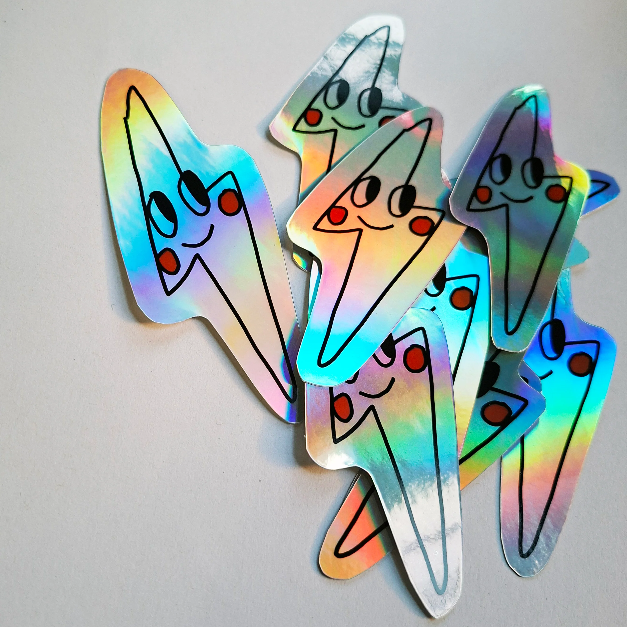 Happy Lightning Bolt sticker (holographic finish) - Image 2