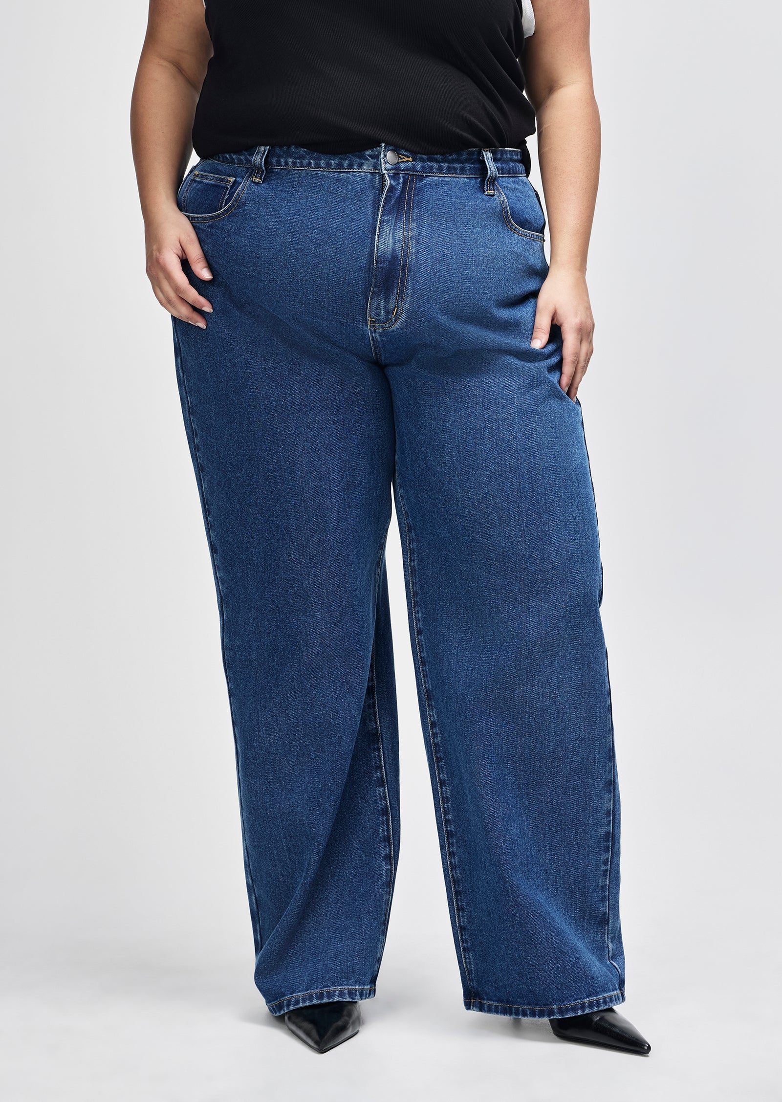 Henri High Waisted Straight Leg Jean - Indigo - Image 7