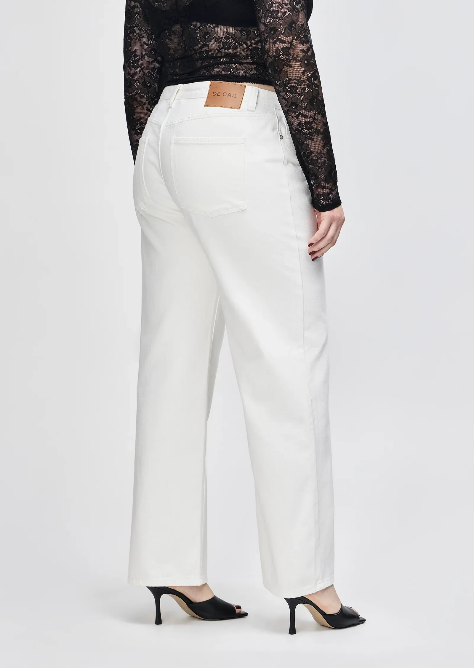 Henri High Waisted Straight Leg Jean - White - Image 4
