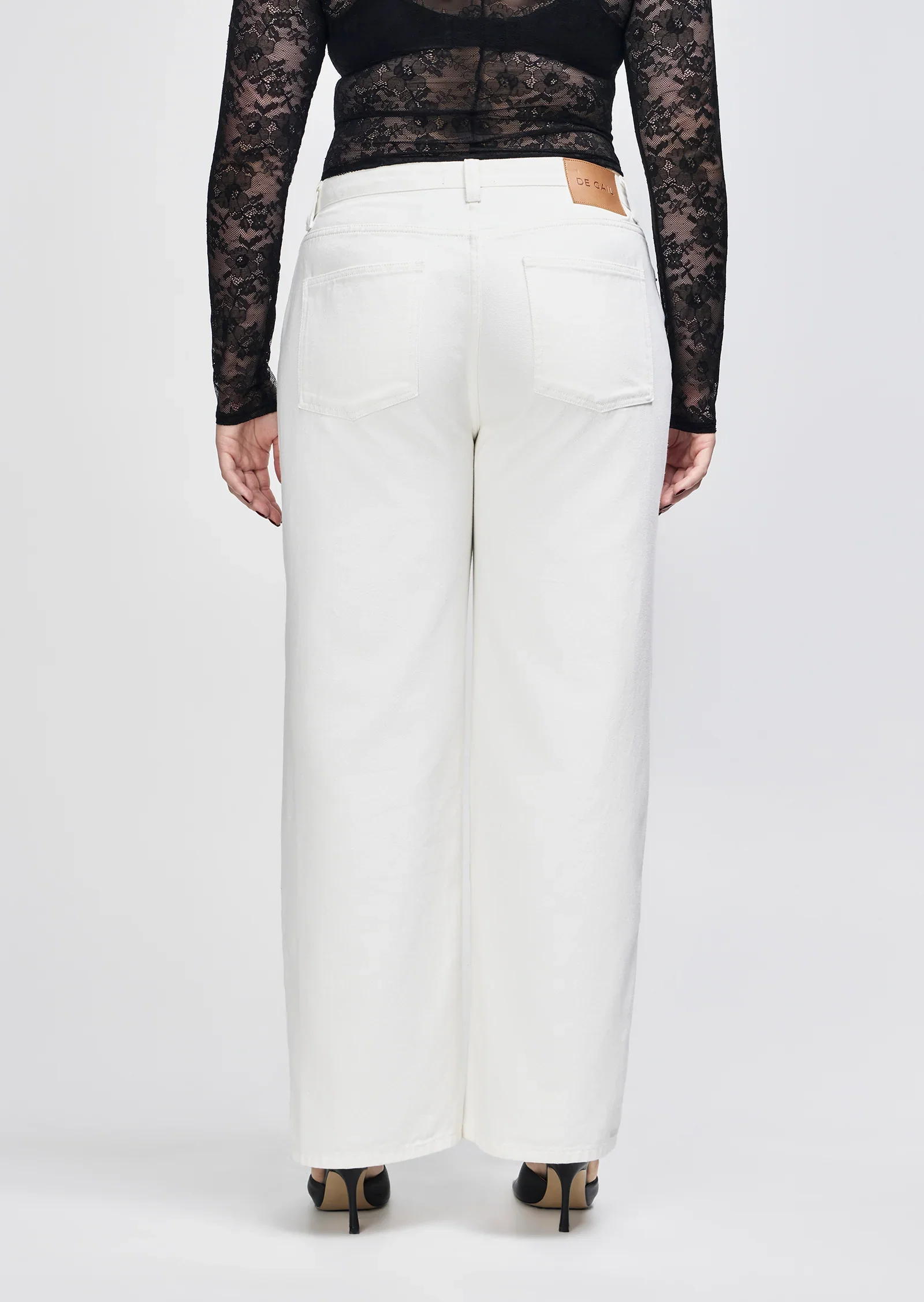 Henri High Waisted Straight Leg Jean - White - Image 5