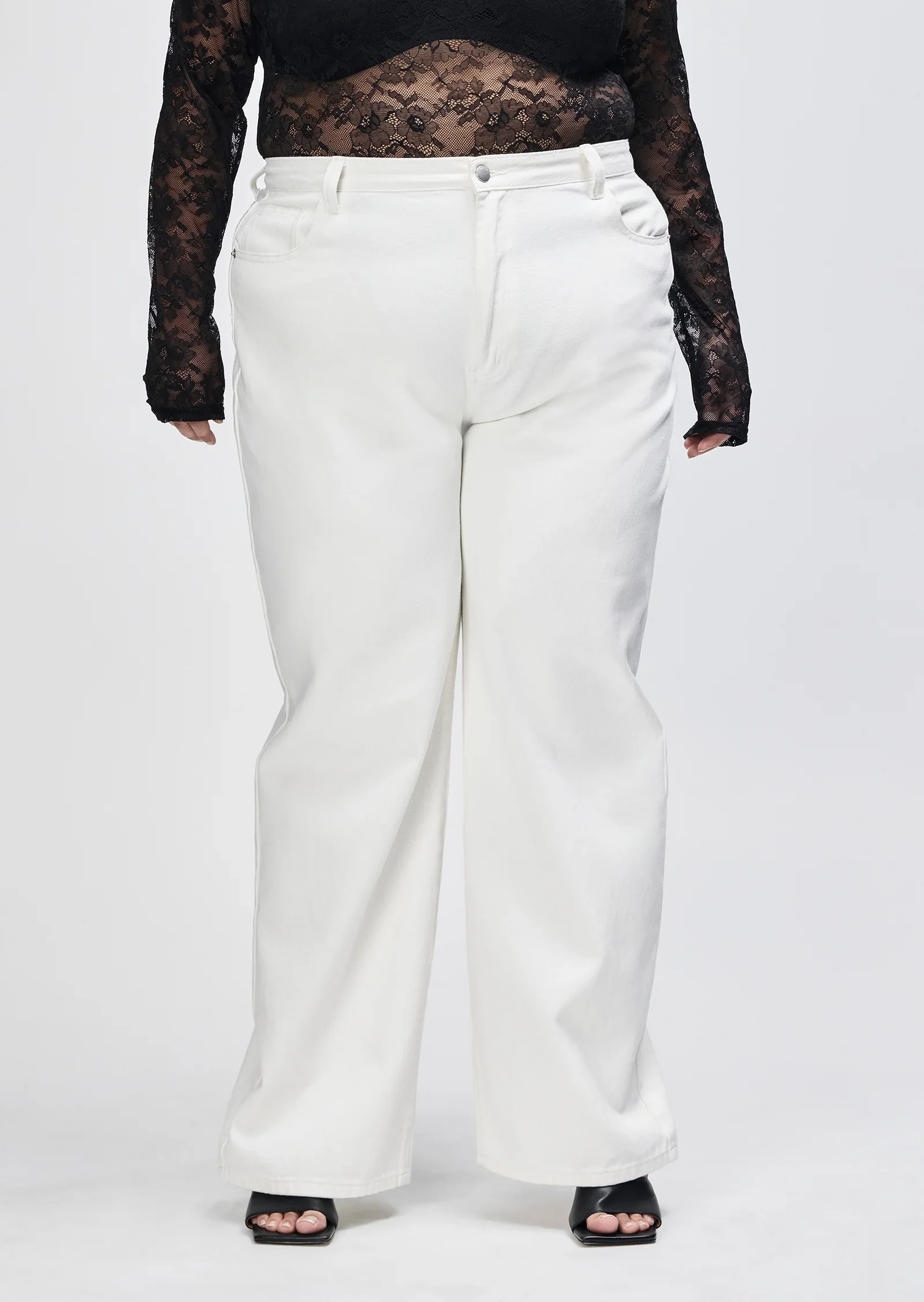 Henri High Waisted Straight Leg Jean - White - Image 8