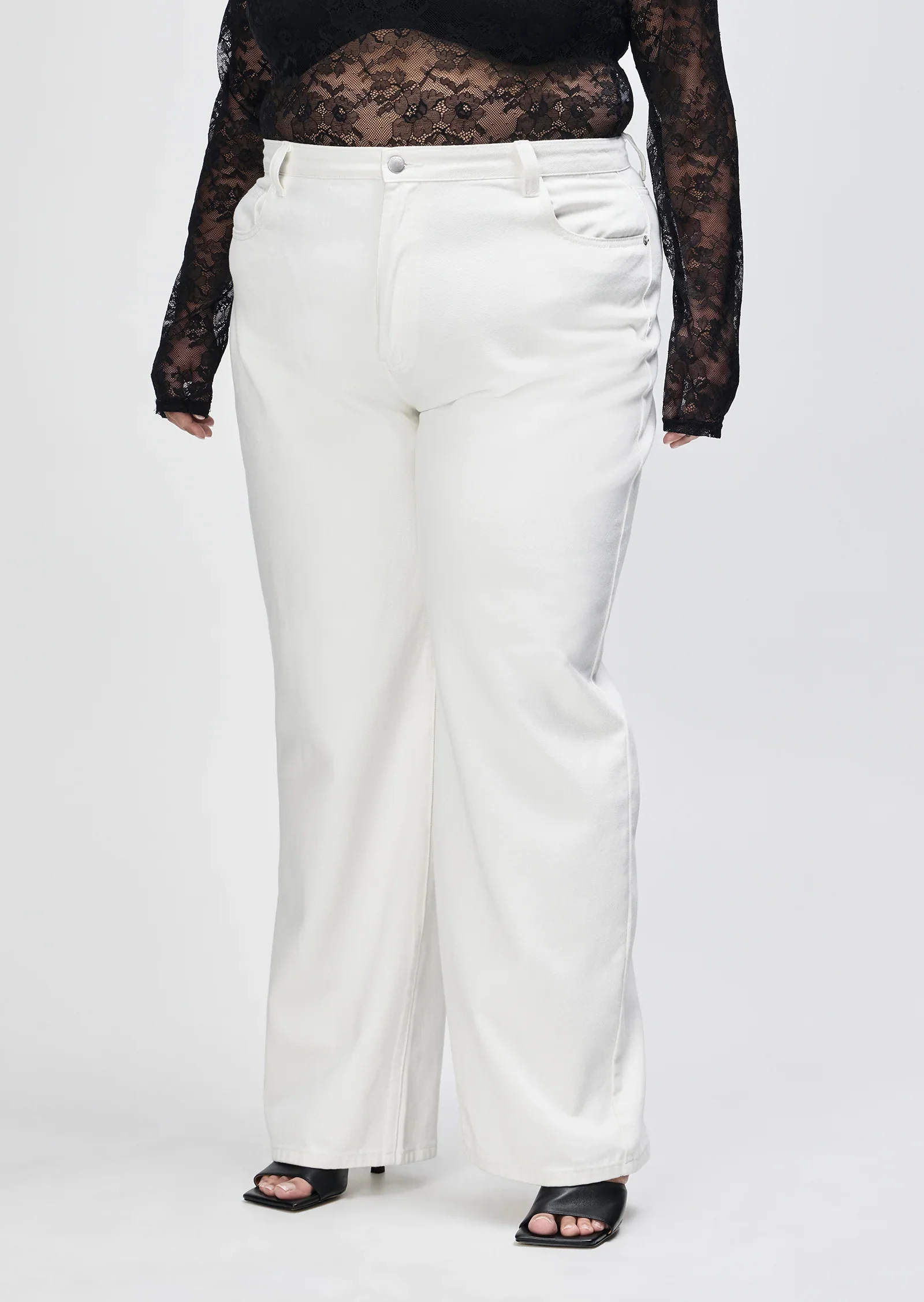 Henri High Waisted Straight Leg Jean - White - Image 9