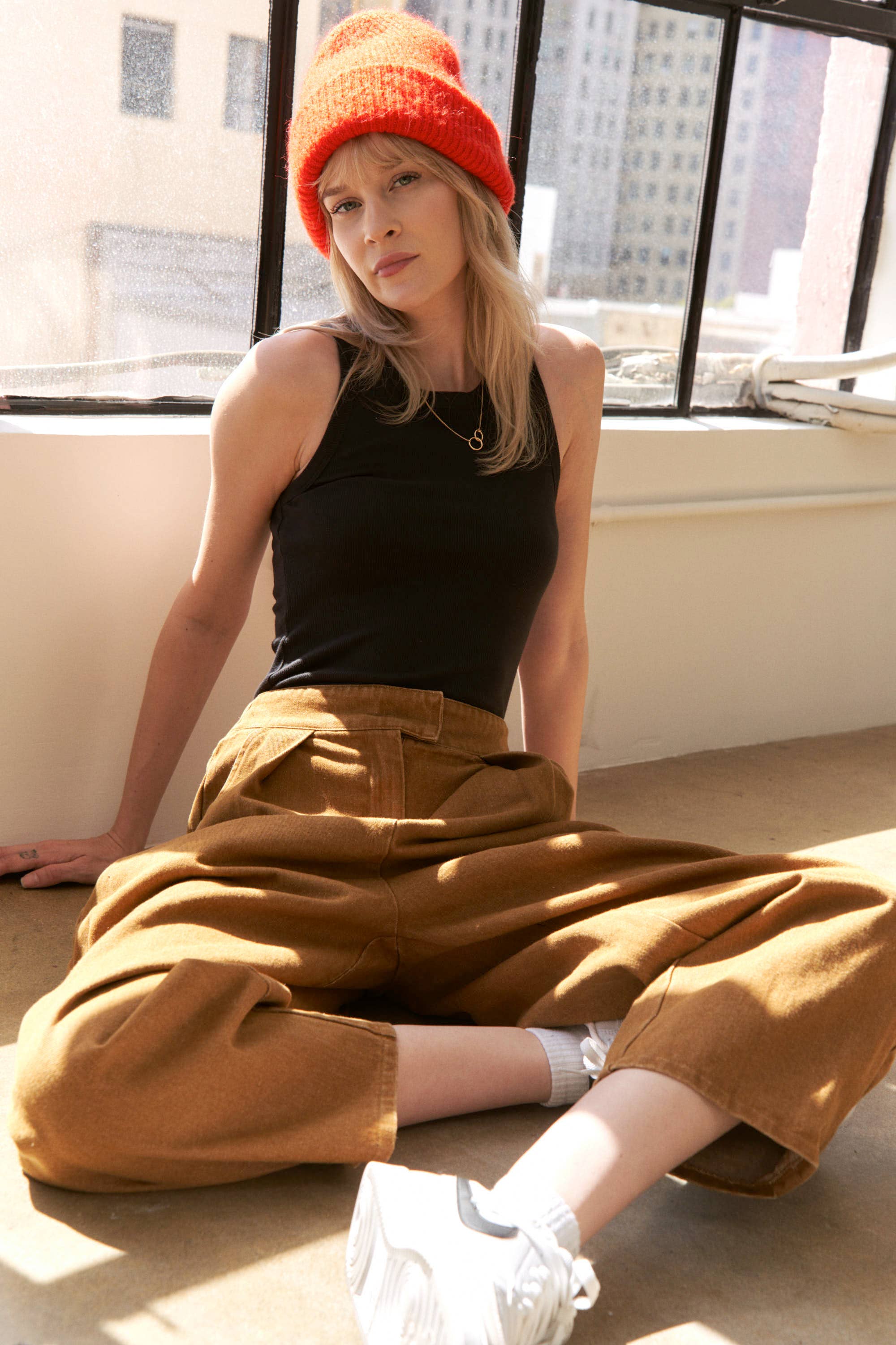 High Waisted Barrel Pants in Mocha - Image 5