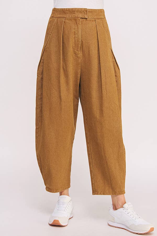 High Waisted Barrel Pants in Mocha - Image 7
