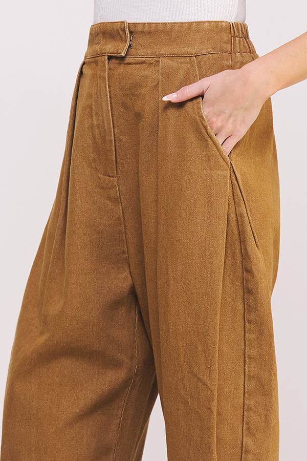 High Waisted Barrel Pants in Mocha - Image 8