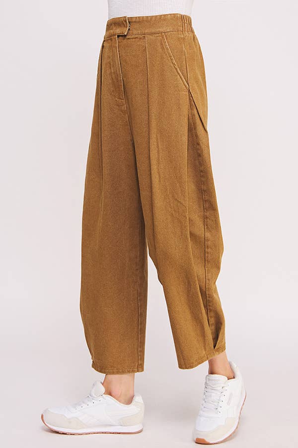 High Waisted Barrel Pants in Mocha - Image 9
