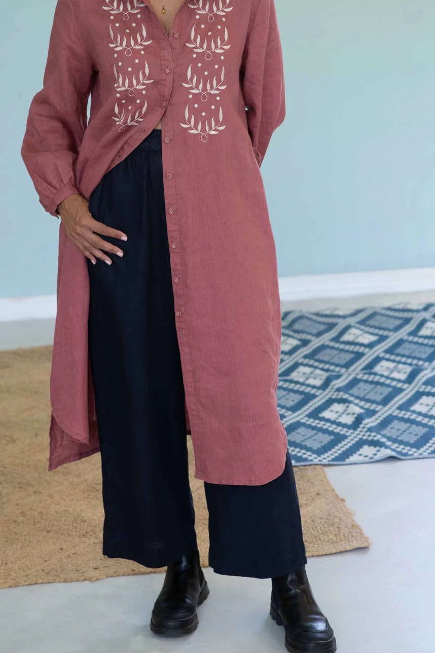 Ivy Dress Rosewood - French Linen - Image 3