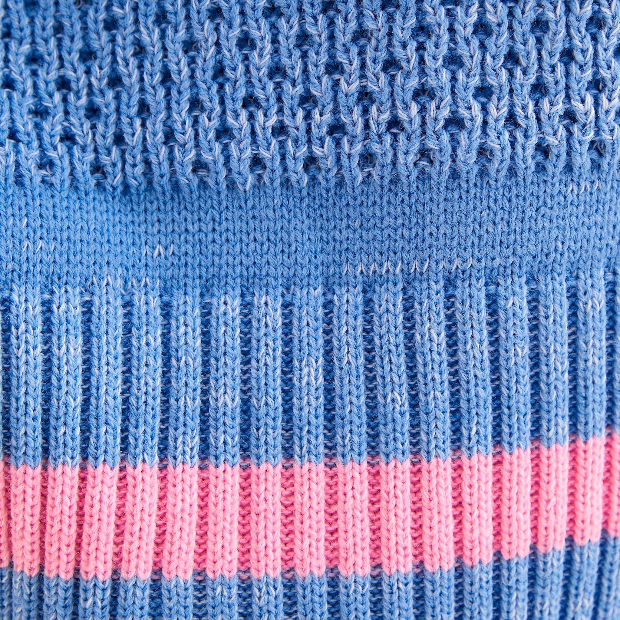 Judith Pointelle Stitch V Neck Jumper - Blue - Image 4