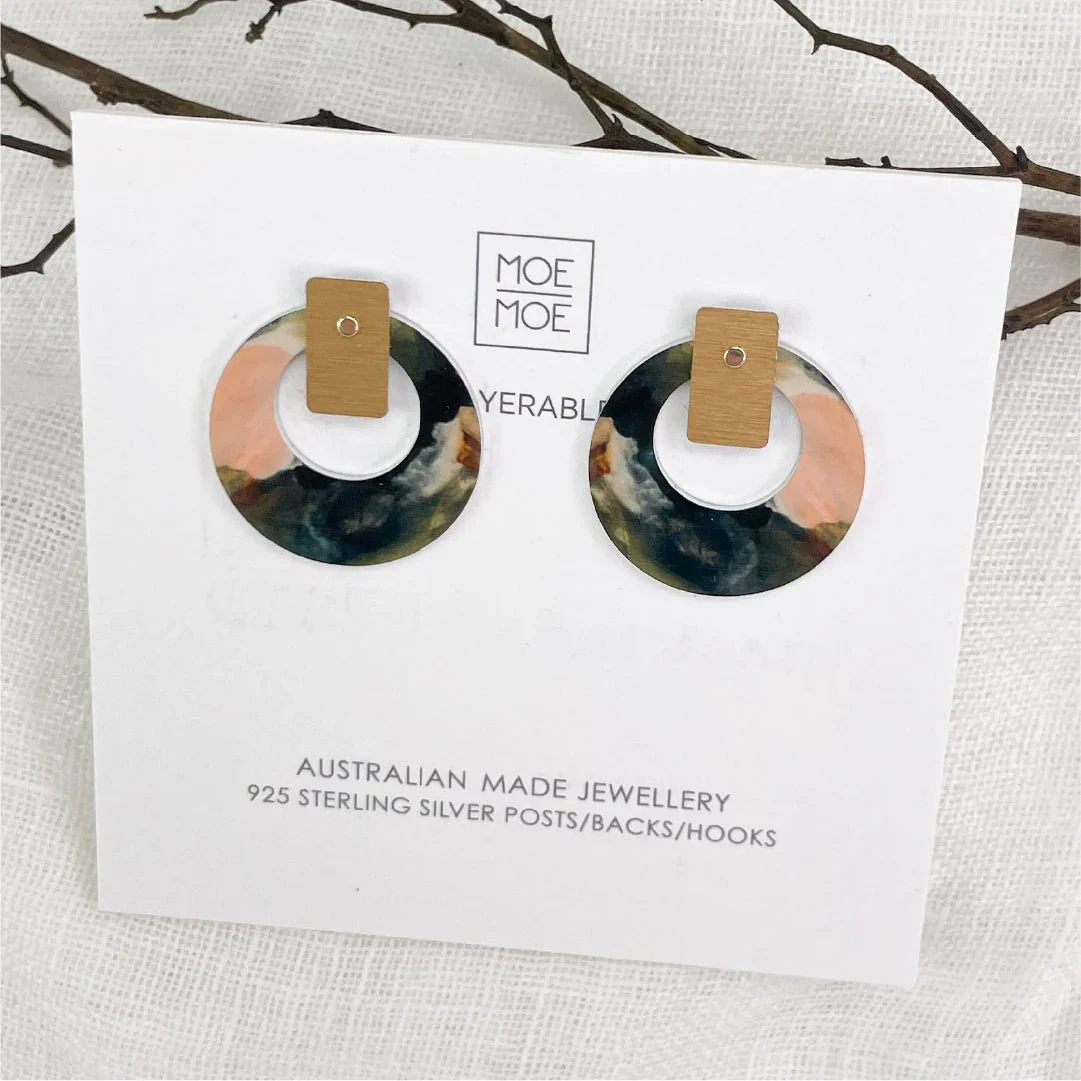 Kiasmin 2 Elegance Layered Small Retro Stud Earrings - Image 3