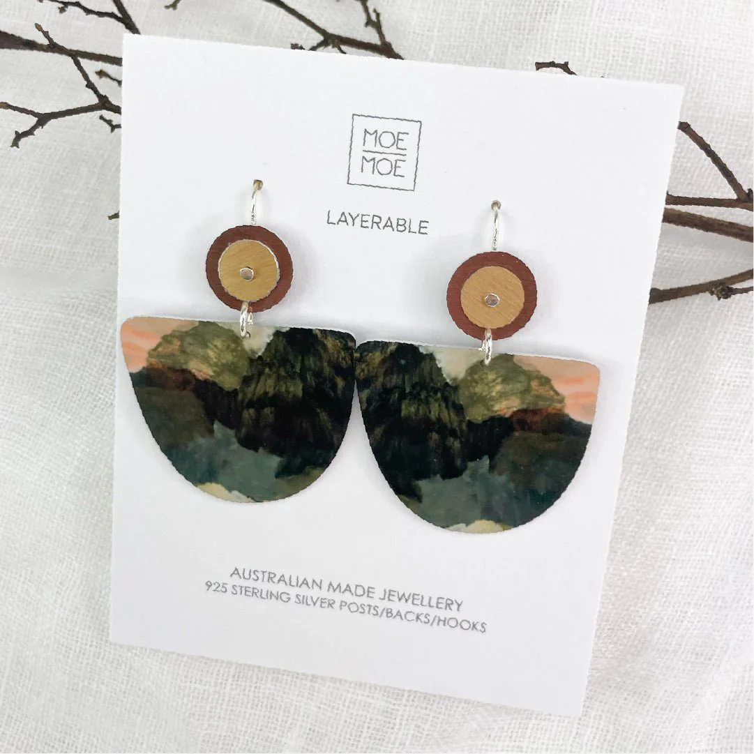Kiasmin 2 Elegance Organic Bell Circles Drop Earrings - Image 3